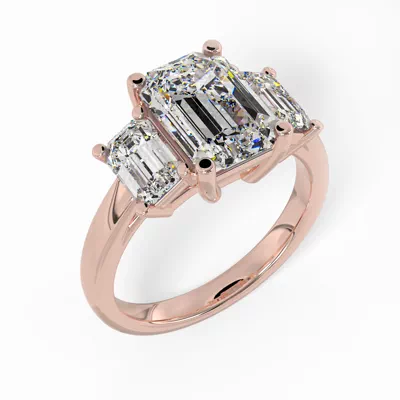 Aaliyah Emerald Three-Stone Engagement Ring