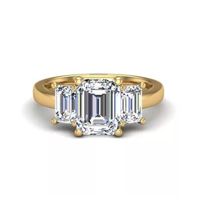 Aaliyah Emerald Three-Stone Engagement Ring