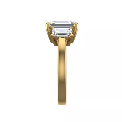 Aaliyah Emerald Three-Stone Engagement Ring