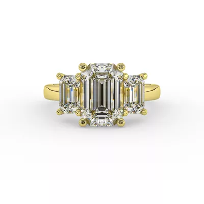 Aaliyah Emerald Three-Stone Engagement Ring