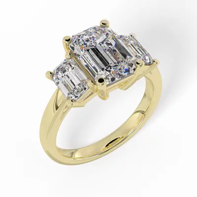 Aaliyah Emerald Three-Stone Engagement Ring