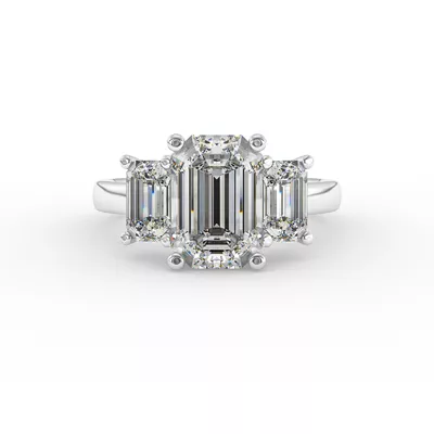 Aaliyah Emerald Three-Stone Engagement Ring