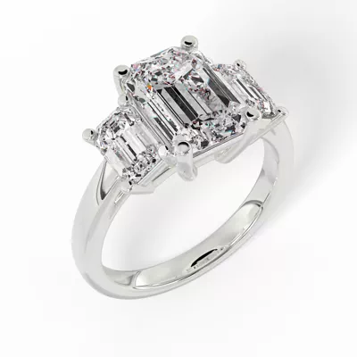 Aaliyah Emerald Three-Stone Engagement Ring
