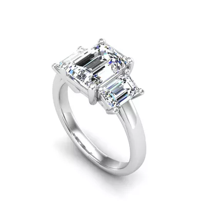 Aaliyah Emerald Three-Stone Engagement Ring