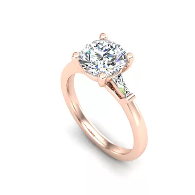Dana Tapered Baguette Three-Stone Engagement Ring