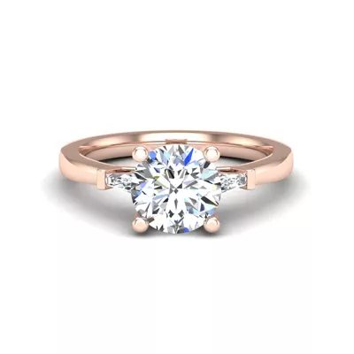 Dana Tapered Baguette Three-Stone Engagement Ring