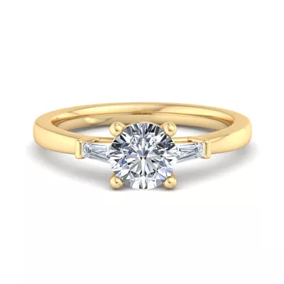Dana Tapered Baguette Three-Stone Engagement Ring