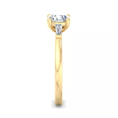 Dana Tapered Baguette Three-Stone Engagement Ring