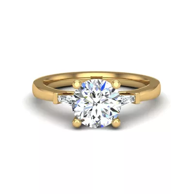 Dana Tapered Baguette Three-Stone Engagement Ring