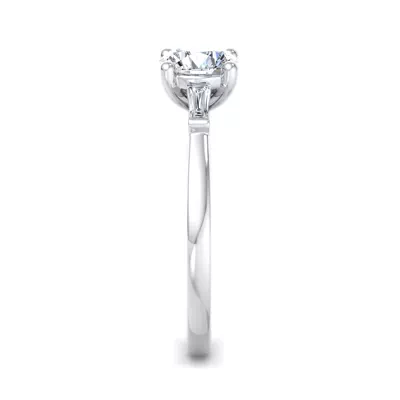 Dana Tapered Baguette Three-Stone Engagement Ring