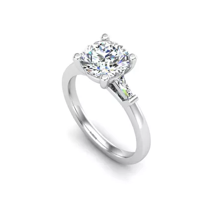 Dana Tapered Baguette Three-Stone Engagement Ring