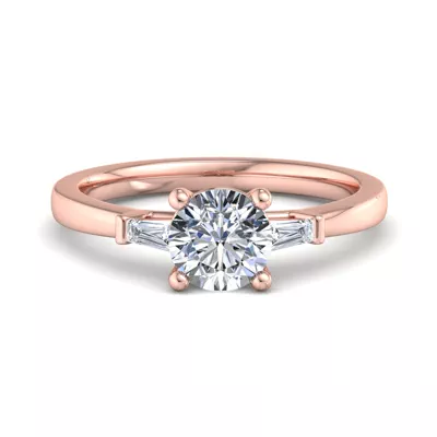 Dana Tapered Lab Baguette Three-Stone Engagement Ring