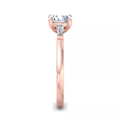 Dana Tapered Lab Baguette Three-Stone Engagement Ring