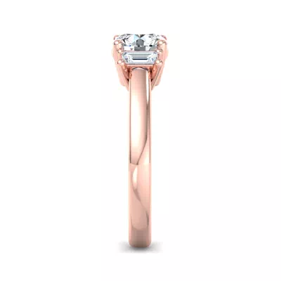 Jennifer Emerald Three-Stone Engagement Ring