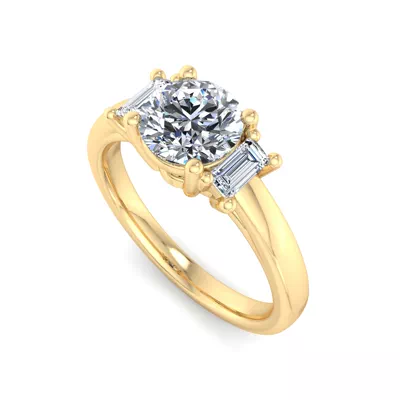 Jennifer Emerald Three-Stone Engagement Ring