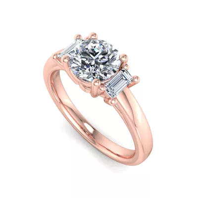 Jennifer Lab Emerald Three-Stone Engagement Ring