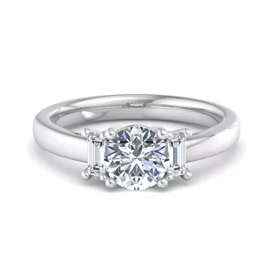 Jennifer Lab Emerald Three-Stone Engagement Ring