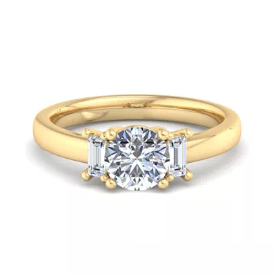 Jennifer Lab Emerald Three-Stone Engagement Ring
