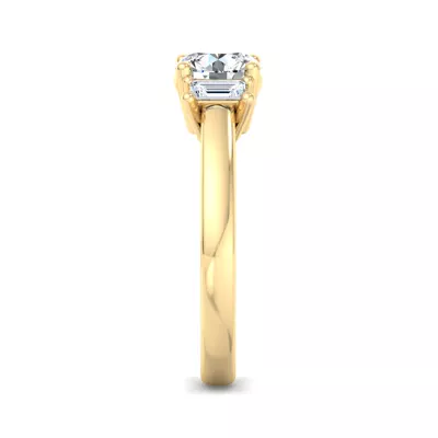 Jennifer Lab Emerald Three-Stone Engagement Ring