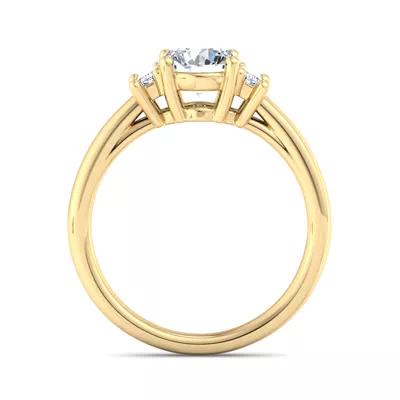 Jennifer Lab Emerald Three-Stone Engagement Ring
