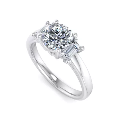 Jennifer Lab Emerald Three-Stone Engagement Ring