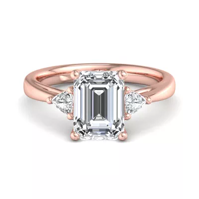 Vanessa Three-Stone Trillion Engagement Ring
