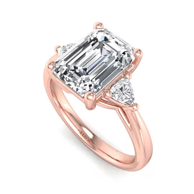 Vanessa Three-Stone Trillion Engagement Ring