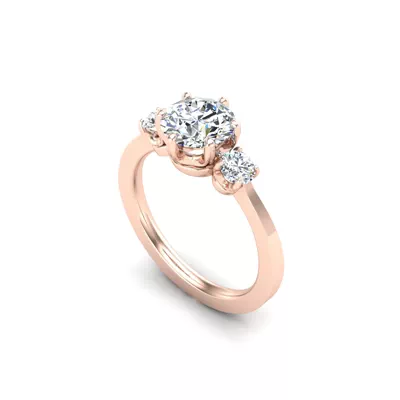 Kamryn Three Stone Ring Engagement Ring
