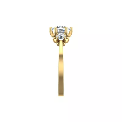 Kamryn Three Stone Ring Engagement Ring