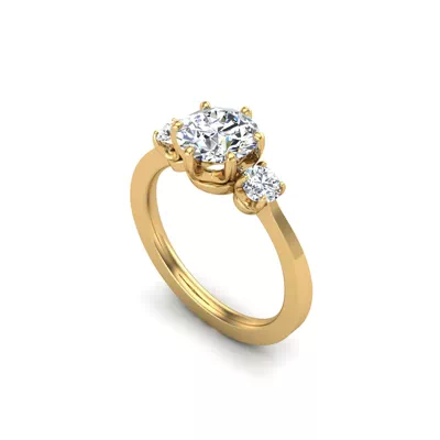 Kamryn Three Stone Ring Engagement Ring