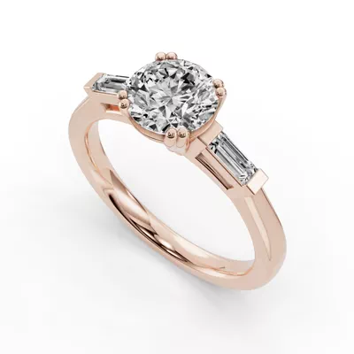 Jaliyah Three-Stone Straight Baguette Engagement Ring