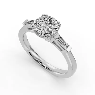 Jaliyah Three-Stone Straight Baguette Engagement Ring