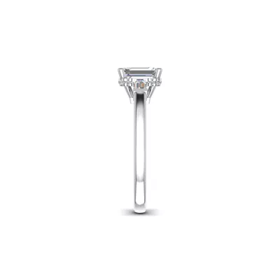 Sylvie Three-Stone Baguette Hidden Halo Engagement Ring