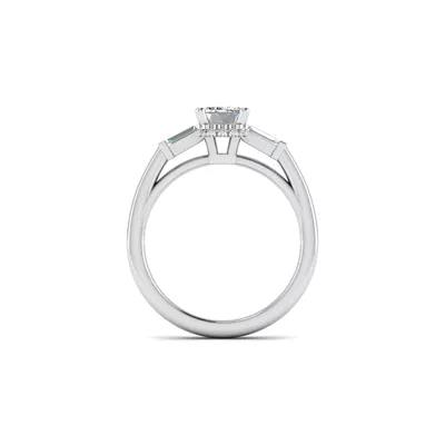 Sylvie Three-Stone Baguette Hidden Halo Engagement Ring