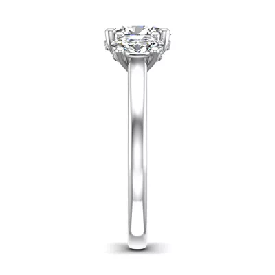 Miranda Oval Three-Stone Hidden Halo Engagement Ring