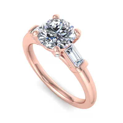 Anne Three-Stone Baguette Engagement Ring
