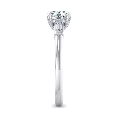Anne Three-Stone Baguette Engagement Ring