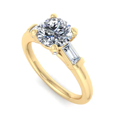Anne Three-Stone Baguette Engagement Ring