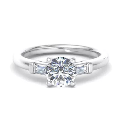 Anne Three-Stone Baguette Engagement Ring