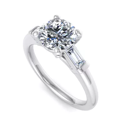 Anne Three-Stone Baguette Engagement Ring
