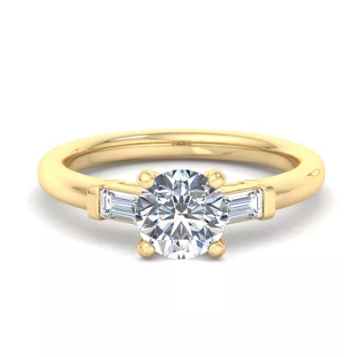 Anne Three-Stone Baguette Engagement Ring