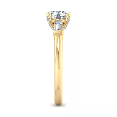 Anne Three-Stone Baguette Engagement Ring