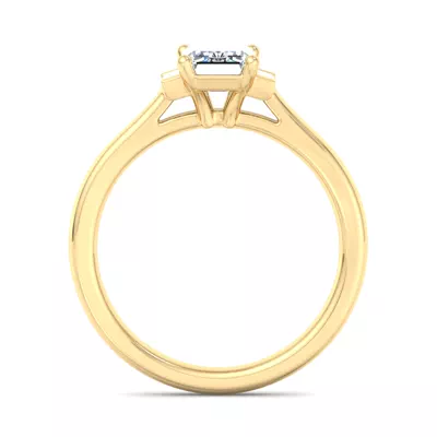 Mina Three-Stone Straight Baguette Engagement Ring