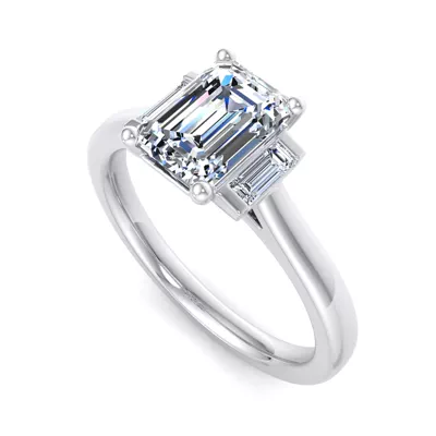 Mina Three-Stone Straight Baguette Engagement Ring