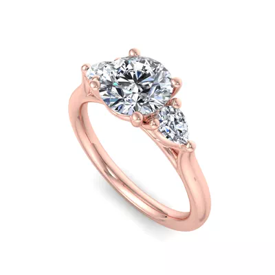 Aleena Classic Pear Three-Stone Engagement Ring