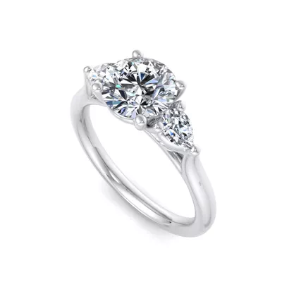 Aleena Classic Pear Three-Stone Engagement Ring
