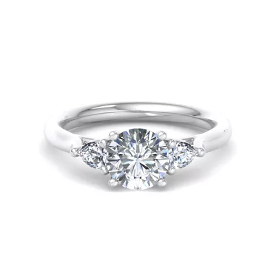 Aleena Classic Pear Three-Stone Engagement Ring