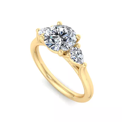 Aleena Classic Pear Three-Stone Engagement Ring