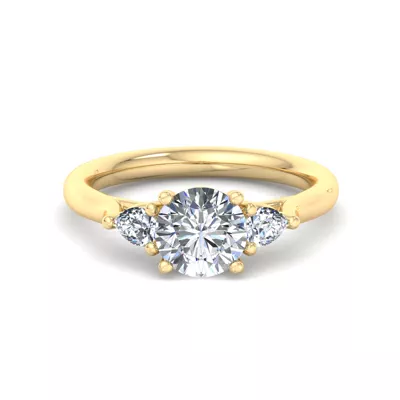Aleena Classic Pear Three-Stone Engagement Ring