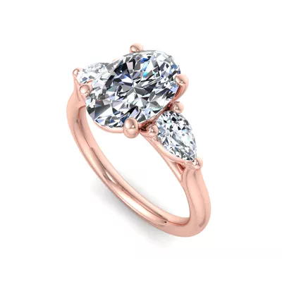 Alia Classic Pear Three-Stone Engagement Ring